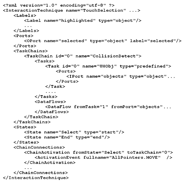 Figure 4: NiMMiT-XML of a simple interaction technique.