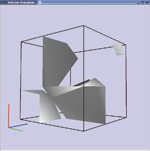 Isosurface in a cell with 2 body saddle points. The images in the third row show the first and last cases of the first row from other viewpoint. The image of the second row shows an intermediate case.