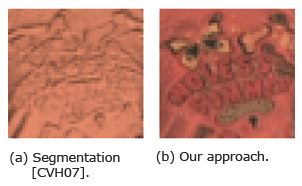 Texture detail relit comparison. (a) Shape detail contaminated by texture. (b) Correctly relit.